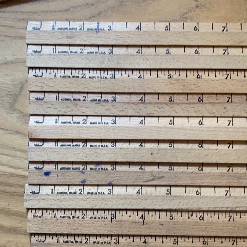 📏 (38) 1960s Wooden School Ruler “FALCON” Brand Made in Auburn, Maine, USA 📐